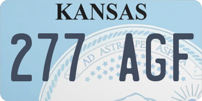 KS license plate 277AGF