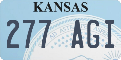 KS license plate 277AGI