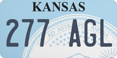 KS license plate 277AGL