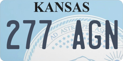 KS license plate 277AGN