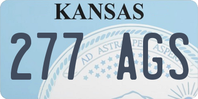 KS license plate 277AGS