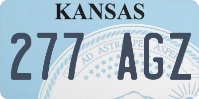 KS license plate 277AGZ