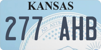 KS license plate 277AHB