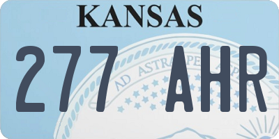 KS license plate 277AHR