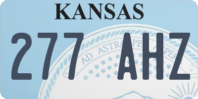 KS license plate 277AHZ