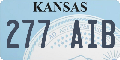 KS license plate 277AIB