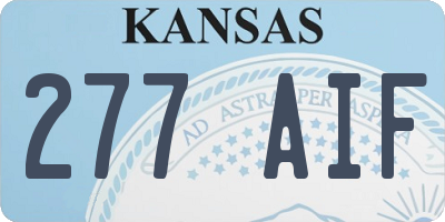 KS license plate 277AIF