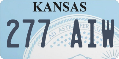 KS license plate 277AIW