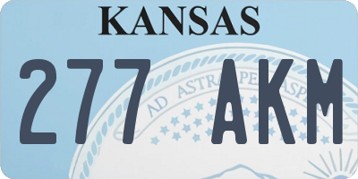 KS license plate 277AKM