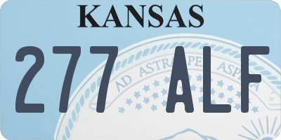 KS license plate 277ALF