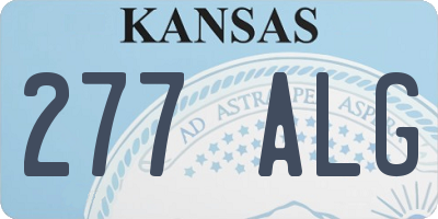 KS license plate 277ALG
