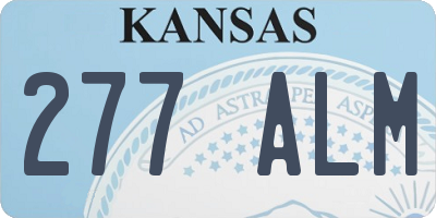 KS license plate 277ALM