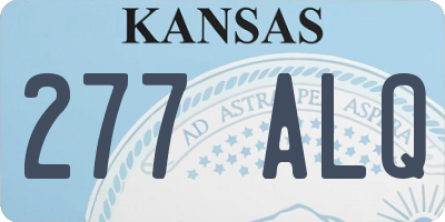 KS license plate 277ALQ