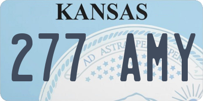 KS license plate 277AMY