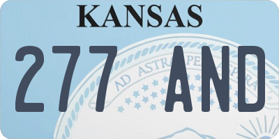 KS license plate 277AND