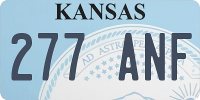 KS license plate 277ANF