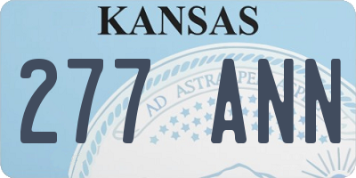 KS license plate 277ANN
