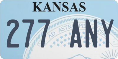 KS license plate 277ANY