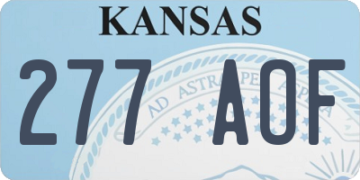 KS license plate 277AOF