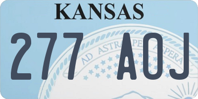 KS license plate 277AOJ