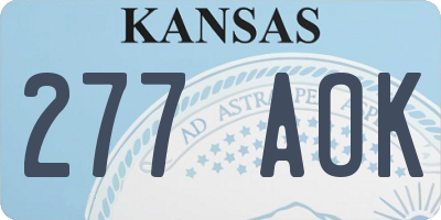 KS license plate 277AOK