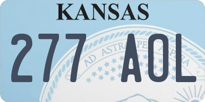 KS license plate 277AOL