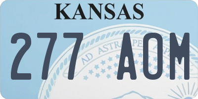 KS license plate 277AOM
