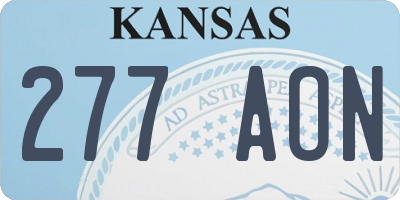 KS license plate 277AON