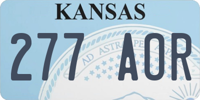 KS license plate 277AOR