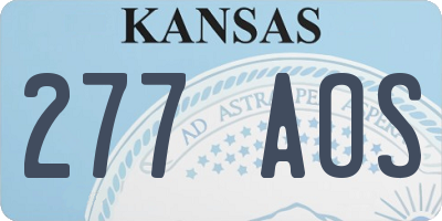 KS license plate 277AOS