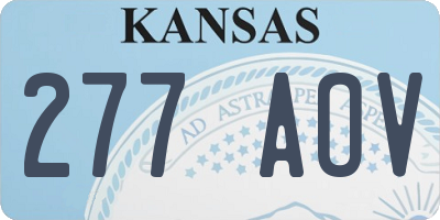 KS license plate 277AOV