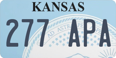 KS license plate 277APA