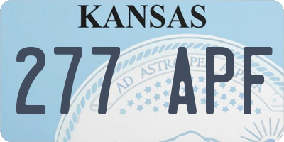KS license plate 277APF