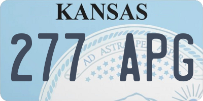 KS license plate 277APG