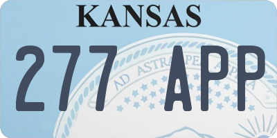 KS license plate 277APP