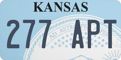 KS license plate 277APT