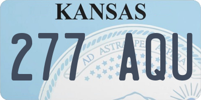 KS license plate 277AQU