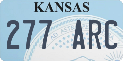 KS license plate 277ARC