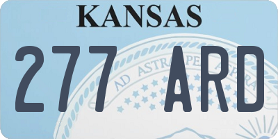 KS license plate 277ARD