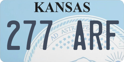 KS license plate 277ARF
