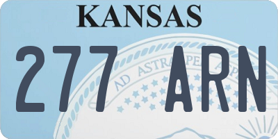 KS license plate 277ARN