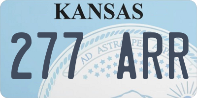 KS license plate 277ARR