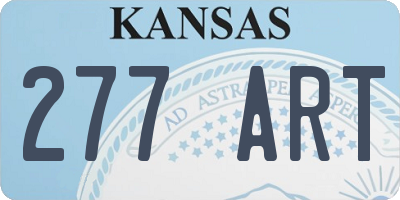 KS license plate 277ART