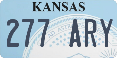 KS license plate 277ARY