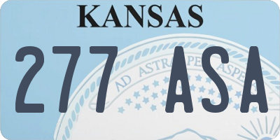 KS license plate 277ASA