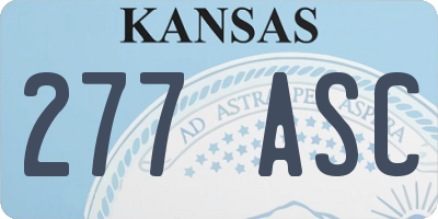 KS license plate 277ASC