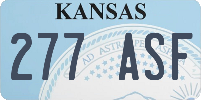 KS license plate 277ASF