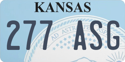 KS license plate 277ASG