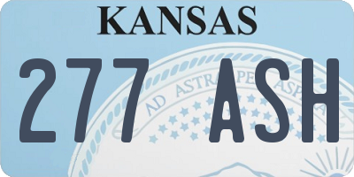 KS license plate 277ASH