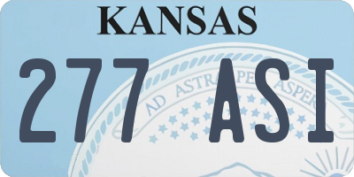 KS license plate 277ASI